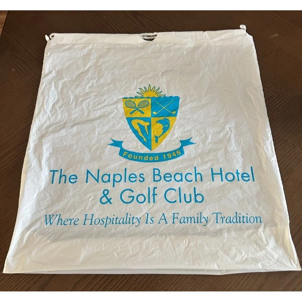 Vintage Naples FL Beach Hotel & Golf Club Plastic Shopping Bag *Torn Down Hotel*